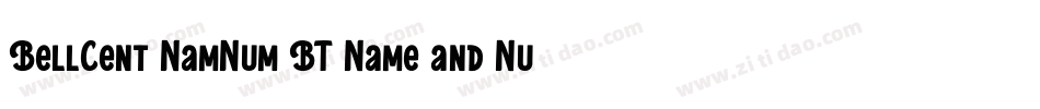 BellCent NamNum BT Name and Number字体转换